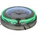 14" Double Ring Neon Clock, Green Outer & White Inner Ring   551886755